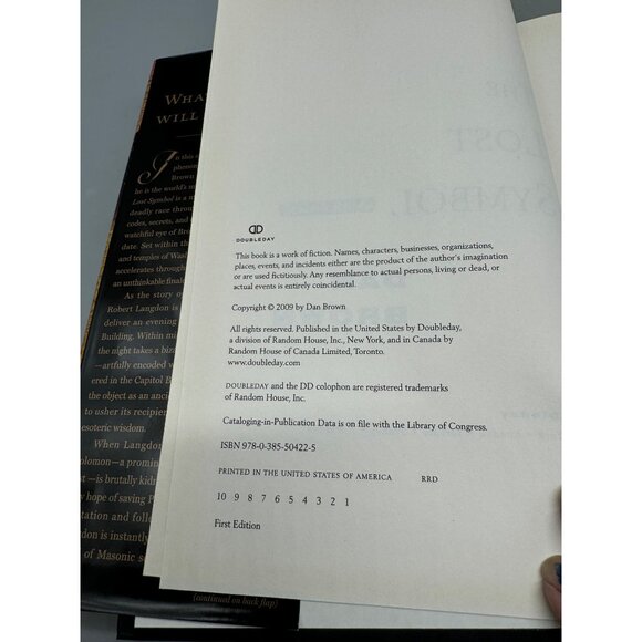 Dan Browns The Lost Symbol Hardcover Novel book English dust cover 2009 READ - Picture 8 of 8